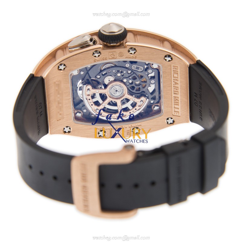 Richard Mille RM037 RG ROSE GOLD Automatic 18kt Rose Gold Rubber Strap Replica Watch - Image 4