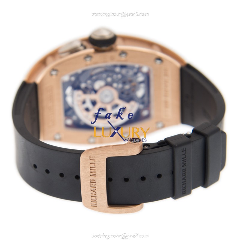 Richard Mille RM037 RG ROSE GOLD Automatic 18kt Rose Gold Rubber Strap Replica Watch - Image 5