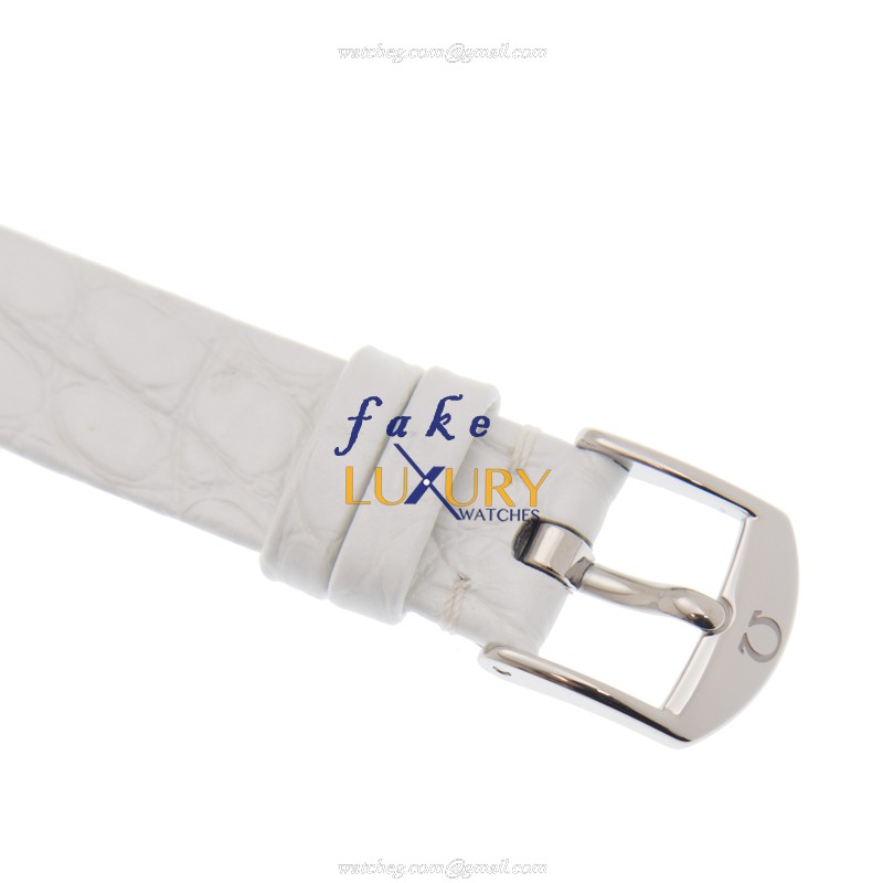 Omega 424.13.27.60.55.001 DE VILLE Quartz Stainless Steel Replica Watch - White Dial, Leather Strap - Image 4