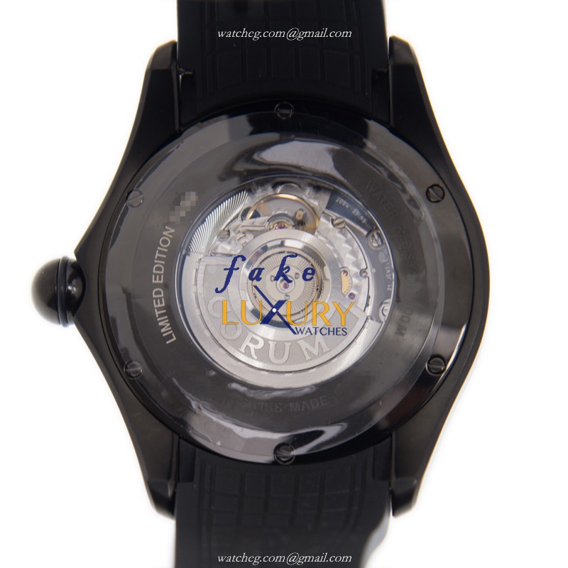 Corum 082.310.98/0371 BR01 Bubble Replica Watch, Automatic, Black Dial, Steel Case, Rubber Strap - Image 3