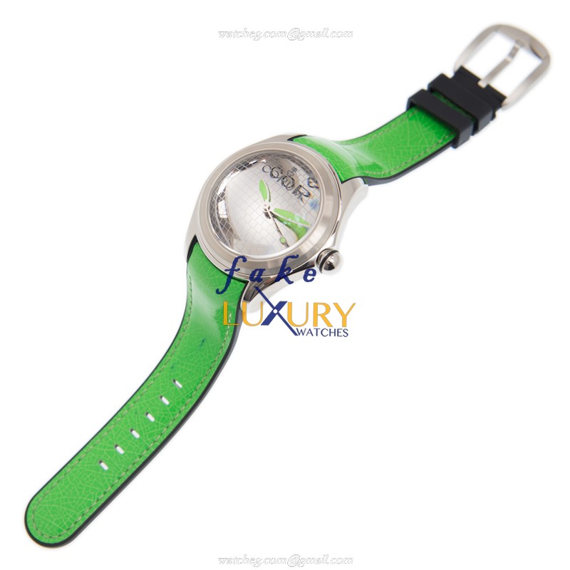 Corum 082.310.20/0067 DB01 Bubble Replica Watch, Silver Dial, Steel Case, Automatic Movement, Green - Image 2