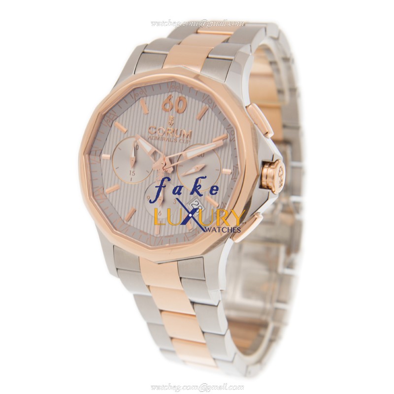 Corum 984.101.24/V705 FH11 Admirals Cup Replica Watch, Silver Dial, Rose Gold Steel Case - Image 3
