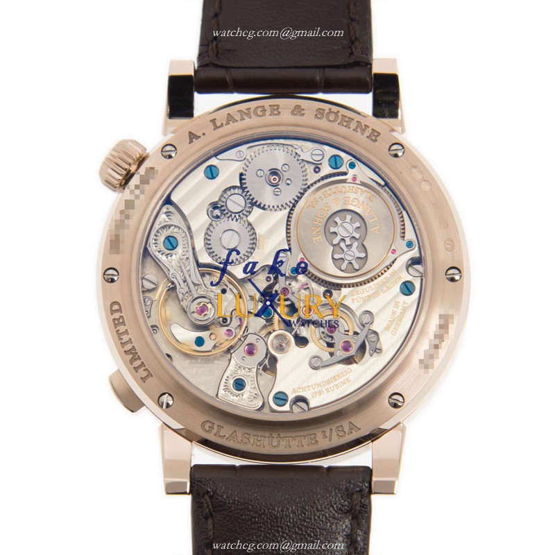 A Lange & Sohne 143.050 Replica Watch, Silver White Dial, 18kt Rose Gold Case, Manual Wind - Image 3