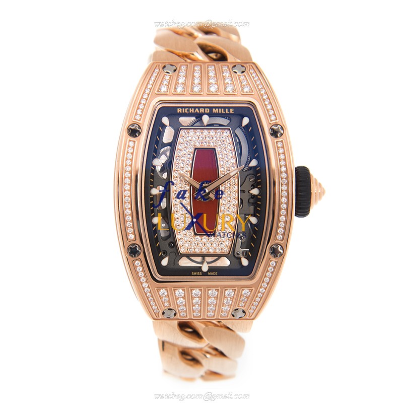 Richard Mille RM07-01RG FULL ROSE Replica Watch, Gold Dial, 18kt Rose Magic & Diamond Case - Image 2