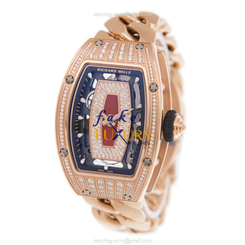 Richard Mille RM07-01RG FULL ROSE Replica Watch, Gold Dial, 18kt Rose Magic & Diamond Case - Image 3