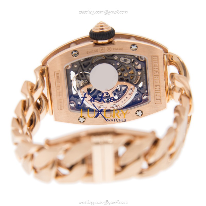 Richard Mille RM07-01RG FULL ROSE Replica Watch, Gold Dial, 18kt Rose Magic & Diamond Case - Image 4