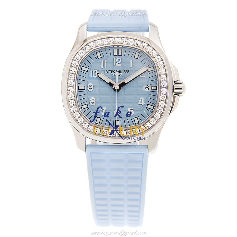Patek Philippe 5067A-017 Aquanaut Quartz Blue Dial Stainless Steel Diamonds Replica Watch - Image 2