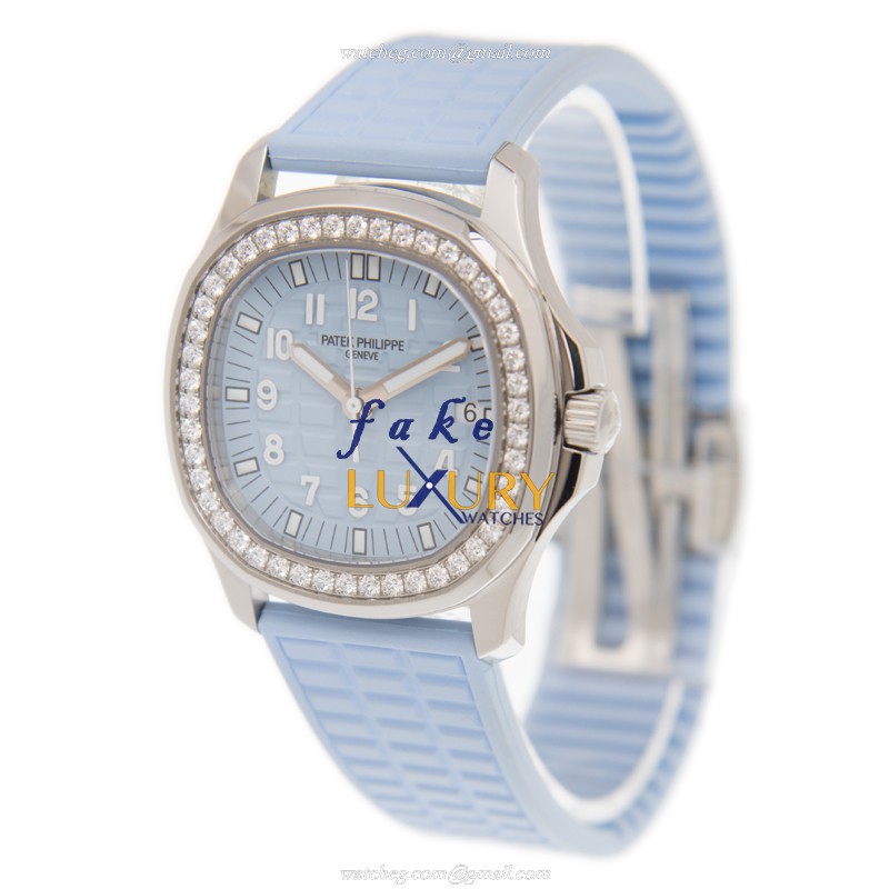 Patek Philippe 5067A-017 Aquanaut Quartz Blue Dial Stainless Steel Diamonds Replica Watch - Image 3