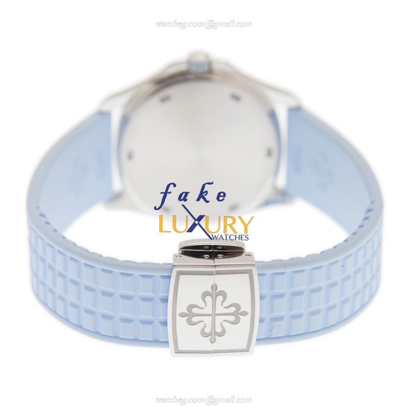 Patek Philippe 5067A-017 Aquanaut Quartz Blue Dial Stainless Steel Diamonds Replica Watch - Image 5