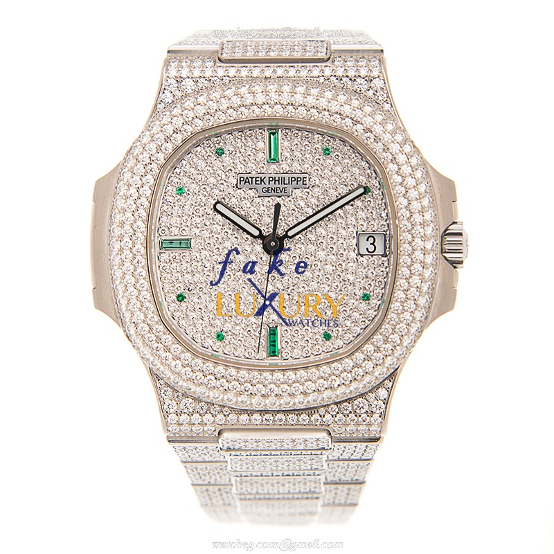 Patek Philippe Nautilus 5719/1G-010 Automatic 18kt White Gold Diamond Silver Dial Replica Watch - Image 2
