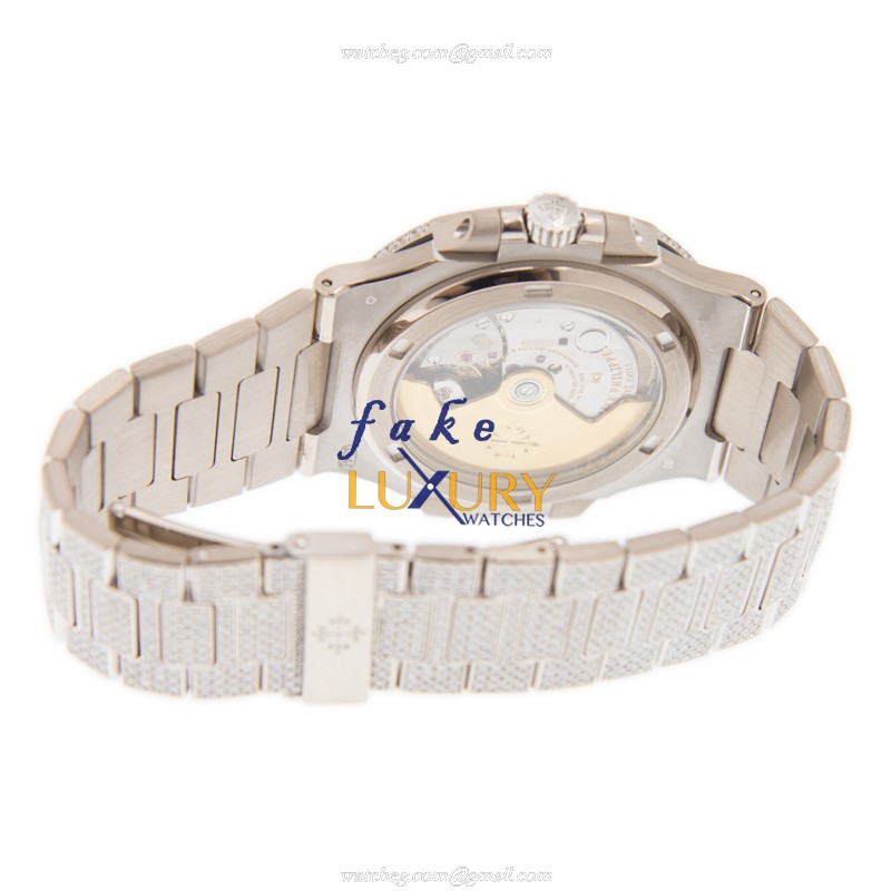 Patek Philippe Nautilus 5719/1G-010 Automatic 18kt White Gold Diamond Silver Dial Replica Watch - Image 4