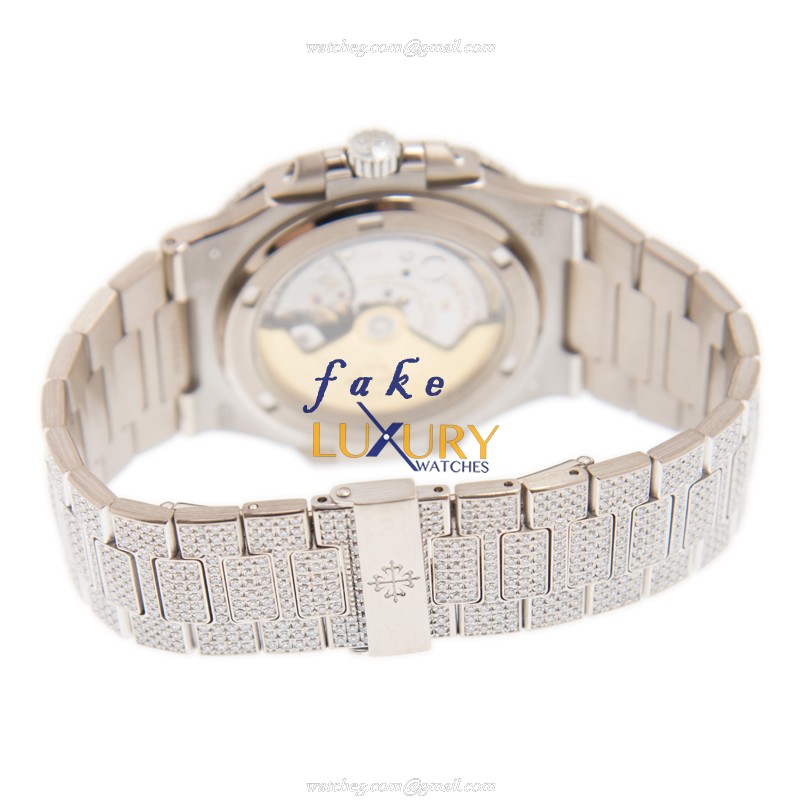 Patek Philippe Nautilus 5719/1G-010 Automatic 18kt White Gold Diamond Silver Dial Replica Watch - Image 5