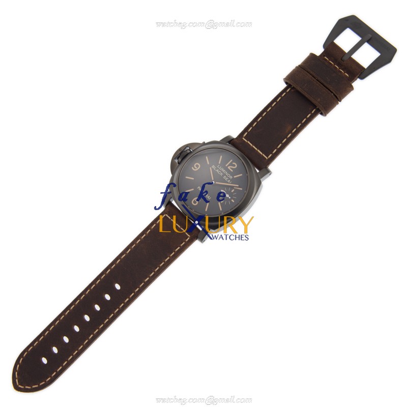 Panerai PAM00649 Luminor 44mm Manual Wind Stainless Steel Leather Brown Dial Replica Watch - Image 2
