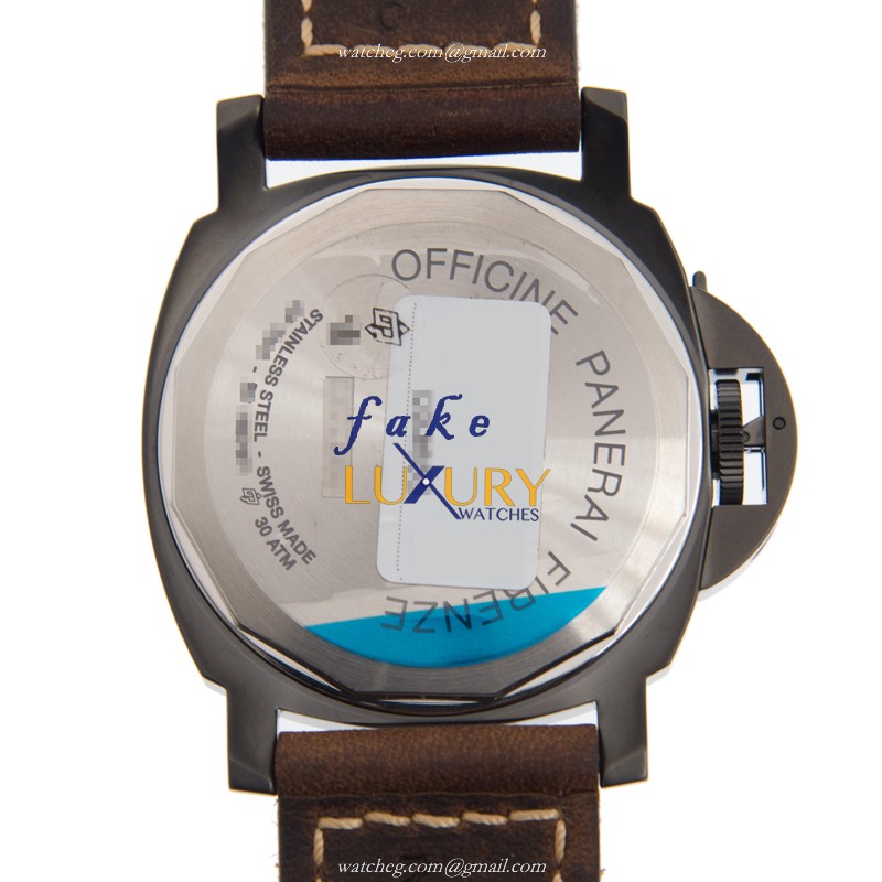 Panerai PAM00649 Luminor 44mm Manual Wind Stainless Steel Leather Brown Dial Replica Watch - Image 3