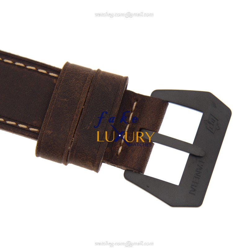 Panerai PAM00649 Luminor 44mm Manual Wind Stainless Steel Leather Brown Dial Replica Watch - Image 4