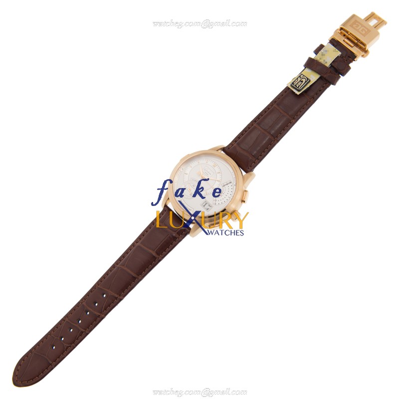 60-01-03-03-06 - Glashutte PANO Manual Wind 18kt Rose Gold Replica Watch White Dial - Image 2