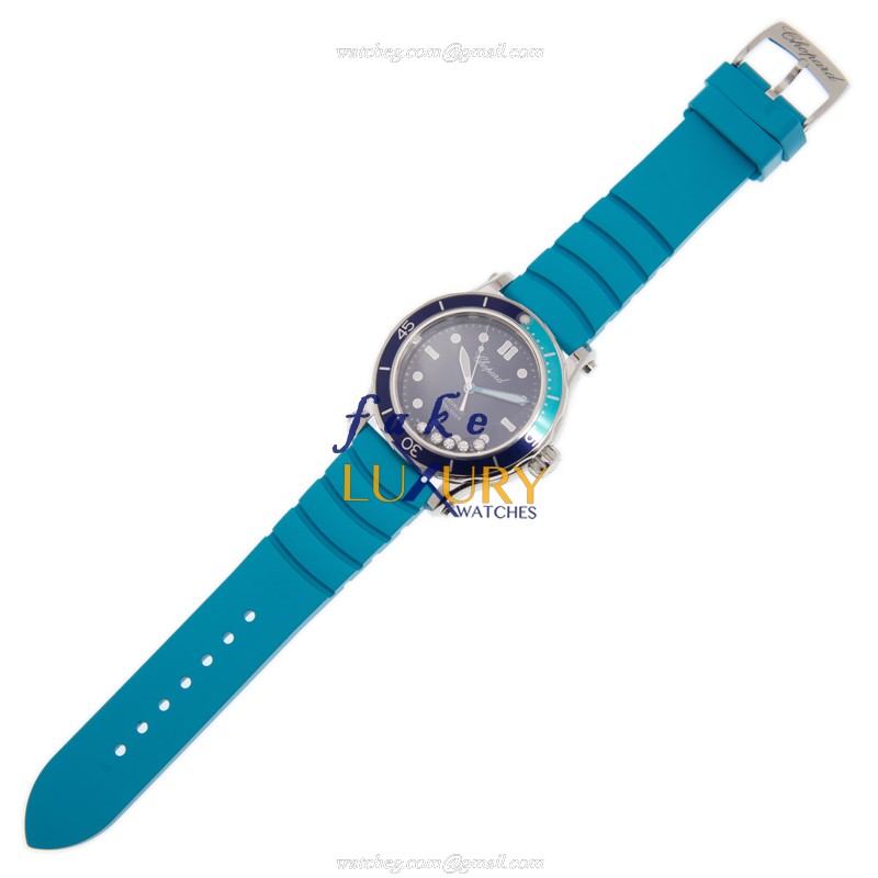 278587-3001 - Chopard Happy Sport Automatic Replica Watch Blue Dial Stainless Steel Rubber - Image 2