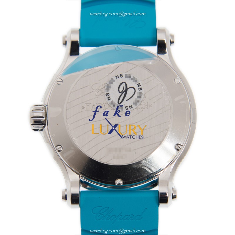 278587-3001 - Chopard Happy Sport Automatic Replica Watch Blue Dial Stainless Steel Rubber - Image 3