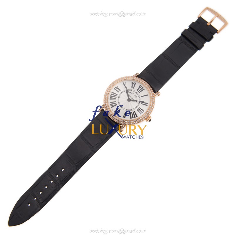 Franck Muller 8041 QZ R D 5N INFINITY Quartz White Dial 18kt Rose Gold & Diamonds Replica Watch - Image 2