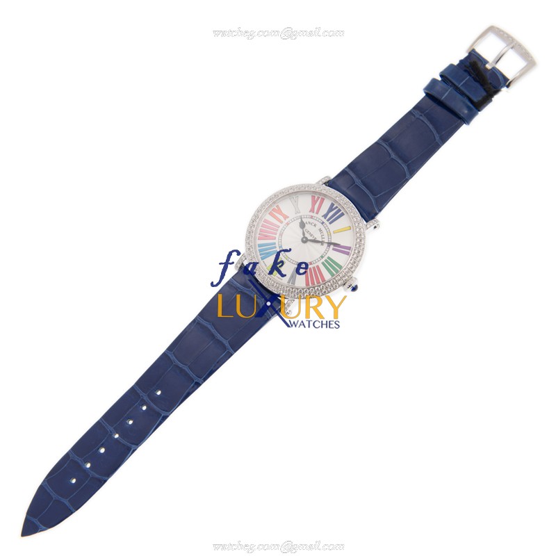 Franck Muller 8038 QZ COL DRM R D OG Replica Watch, Quartz Movement, White Dial, Blue Leather Strap - Image 2