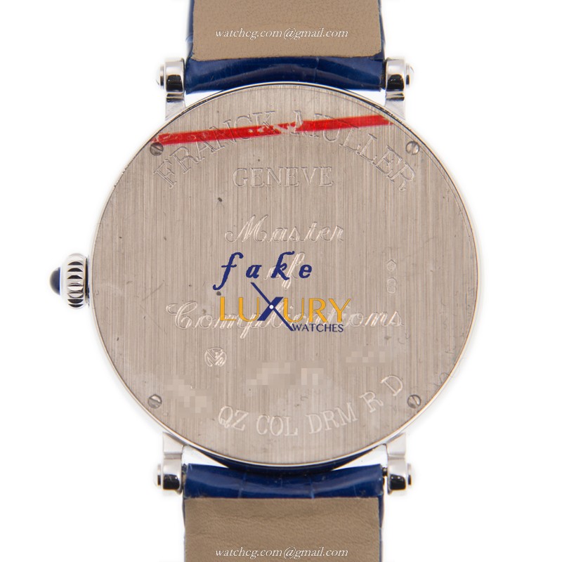 Franck Muller 8038 QZ COL DRM R D OG Replica Watch, Quartz Movement, White Dial, Blue Leather Strap - Image 3