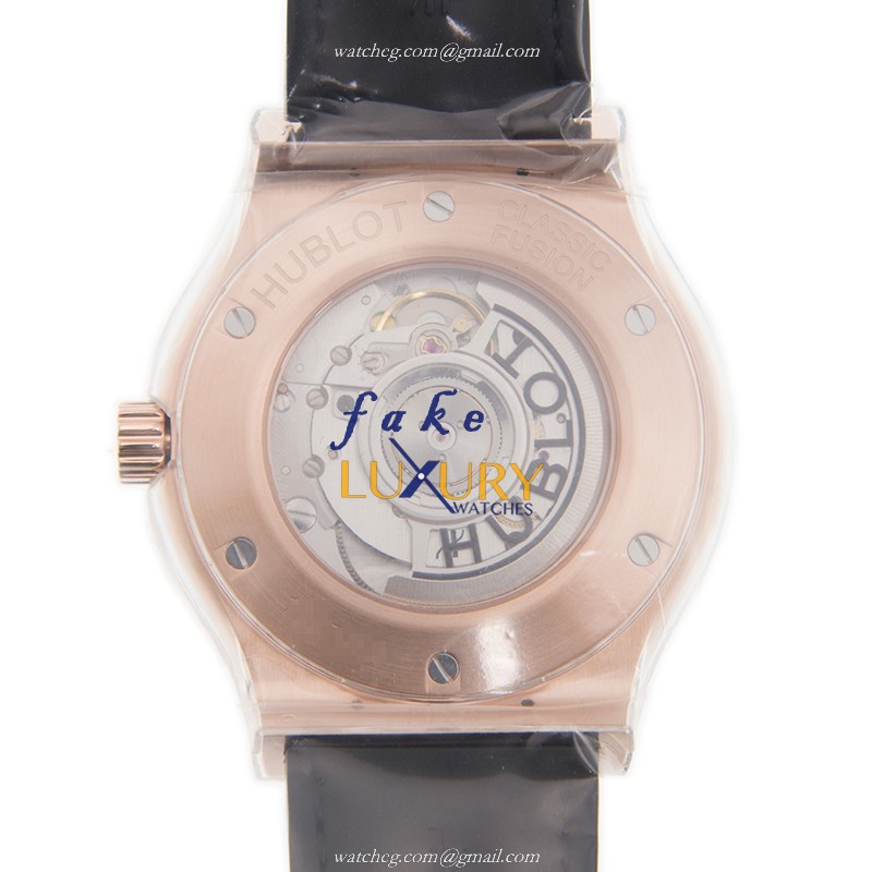Hublot Classic Fusion 542.OX.1181.LR.1104 - Automatic - 42mm Rose Gold Diamonds Black Dial Replica - Image 3