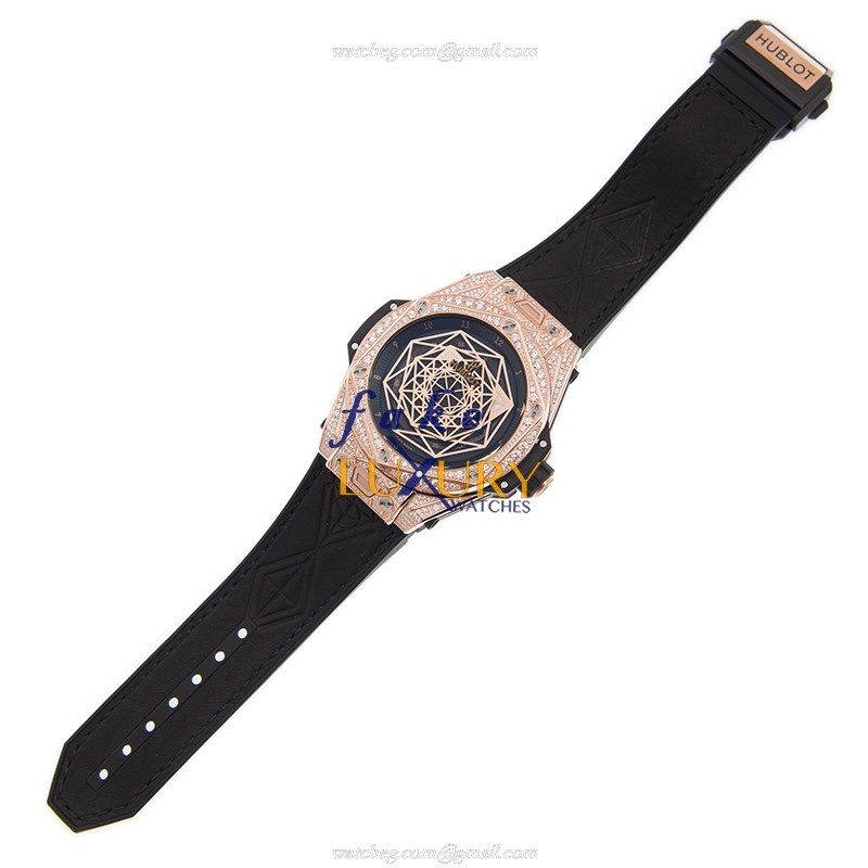 Hublot 415.OX.1118.VR.1704.MXM17 Replica Automatic Watch, 18kt Rose Gold, Diamonds, Black Dial - Image 2