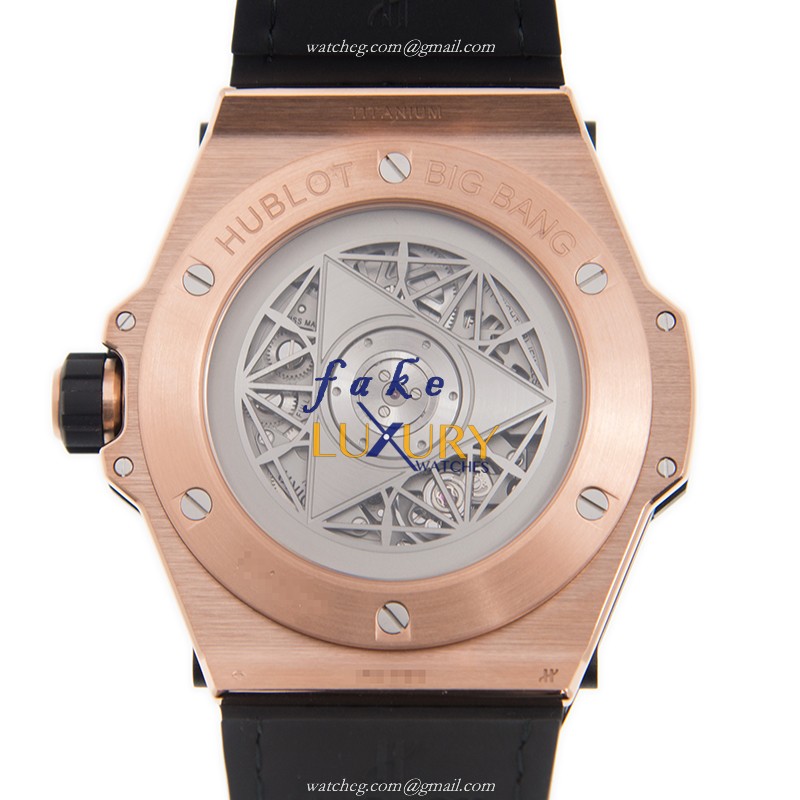 Hublot 415.OX.1118.VR.1704.MXM17 Replica Automatic Watch, 18kt Rose Gold, Diamonds, Black Dial - Image 3