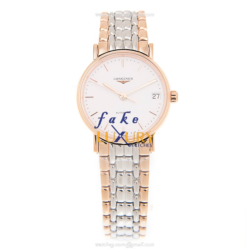 Longines L4.322.1.12.7 PRESENCE Auto 18kt Rose Gold & Steel Replica Watch - Image 2