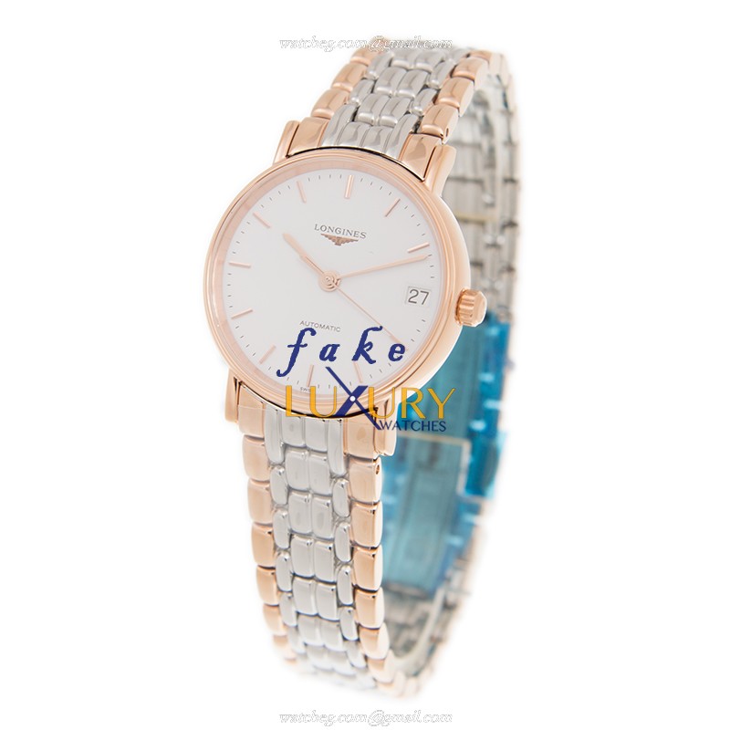 Longines L4.322.1.12.7 PRESENCE Auto 18kt Rose Gold & Steel Replica Watch - Image 3