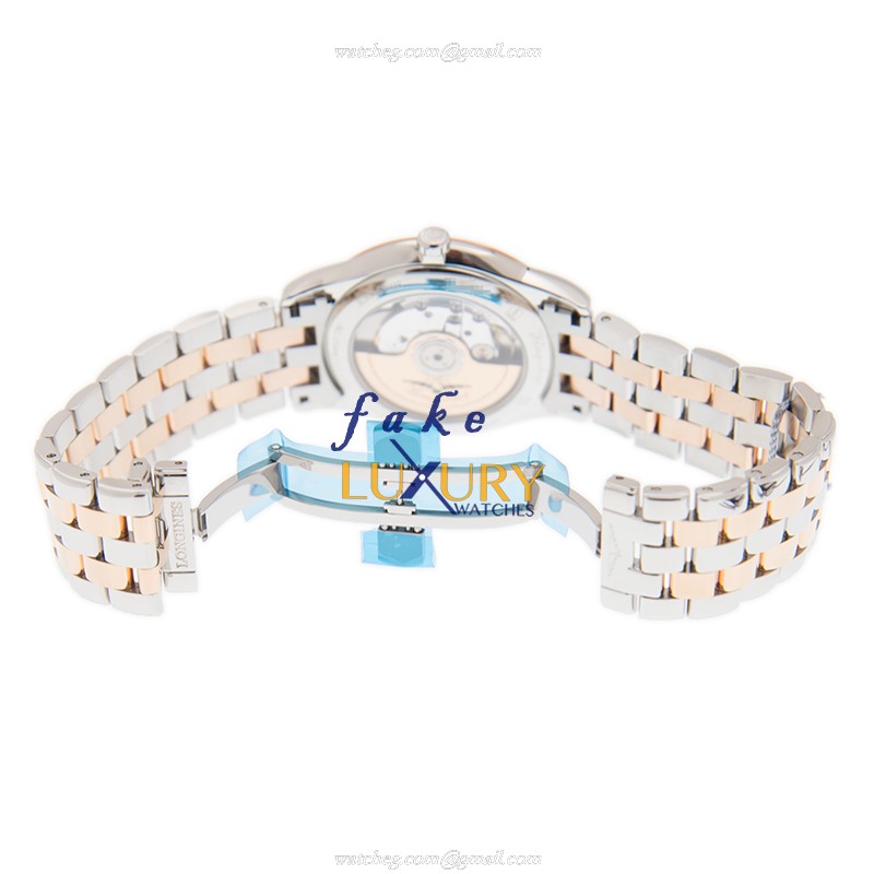 Longines L4.874.3.91.7 FLAGSHIP Replica Watch, Automatic, White Dial, Rose Gold & Steel - Image 5
