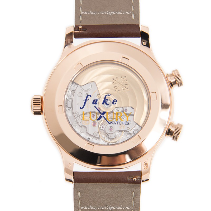Patek Philippe 5524R-001 COMPLICATIONS 18kt Rose Gold Automatic Brown Leather Replica Watch - Image 3