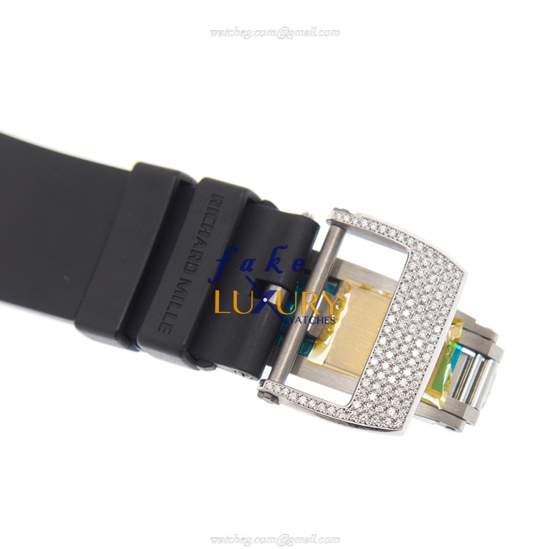 Richard Mille RM010 AH WG Replica Watch, Automatic, Black Dial, 18kt White Gold & Diamond Case - Image 3
