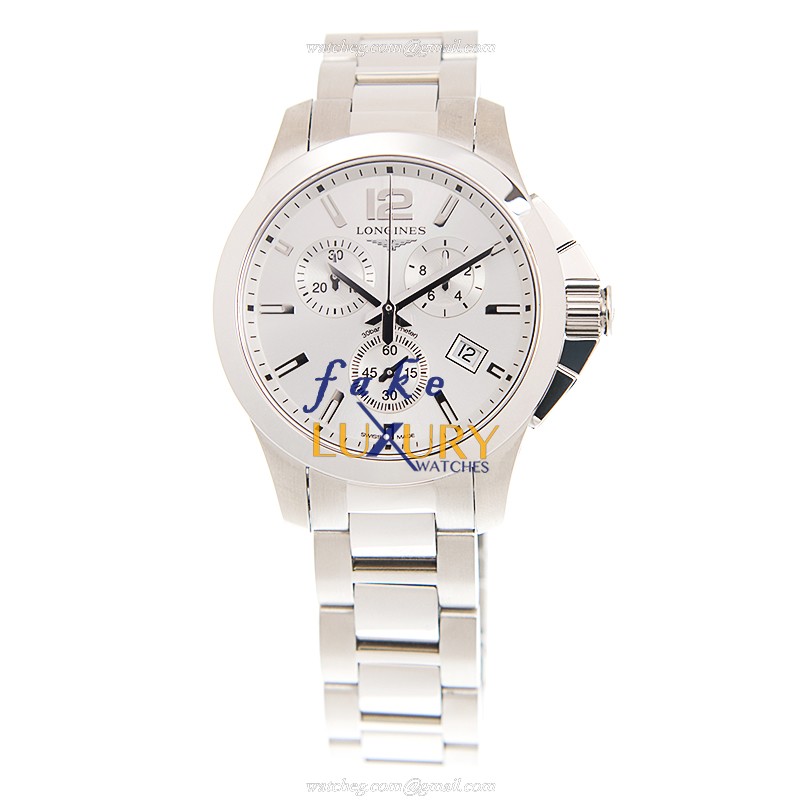 Longines L3.379.4.76.6 Replica Watch, Quartz, Silver Dial, Stainless Steel Case - Image 2