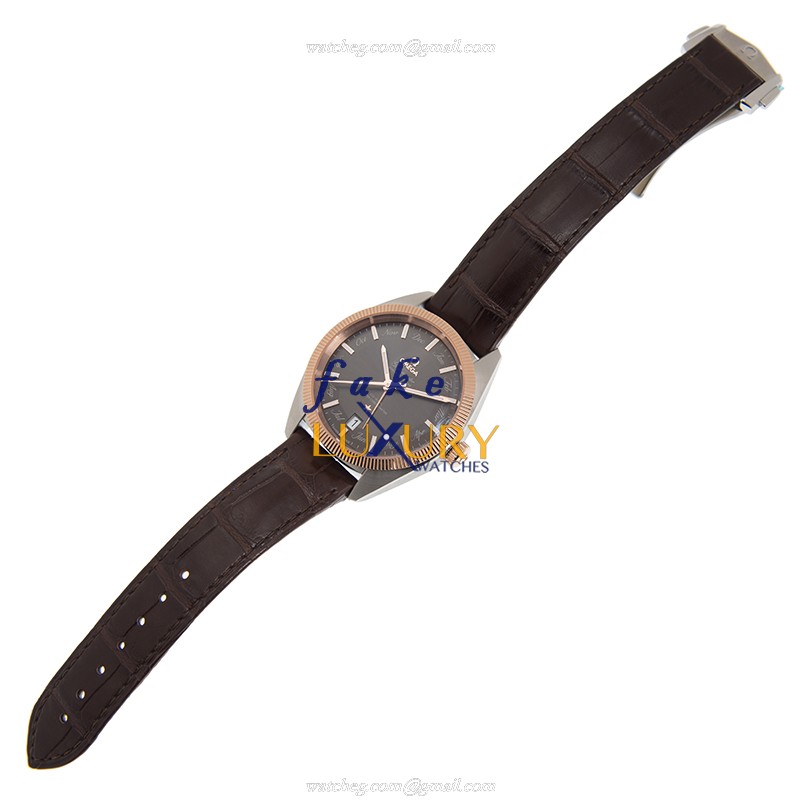 Omega 130.23.41.22.06.001 Replica Watch, Gray Dial, Brown Leather Strap, Steel Case - Image 2