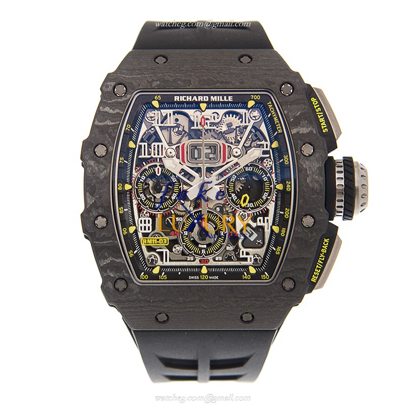 Richard Mille RM11-03 CA Replica Watch With Automatic Movement, Titanium Case, Silver Dial - Image 2