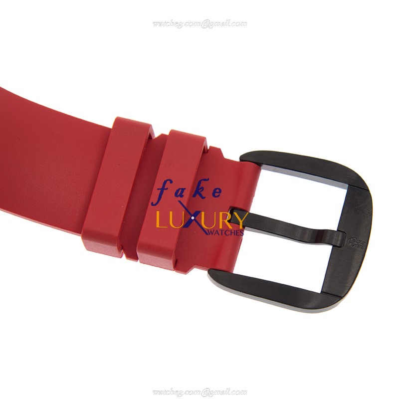 Corum 082.310.98-0376 PIRA Bubble Replica Watch, Automatic, Black Dial, Red Rubber Strap - Image 4