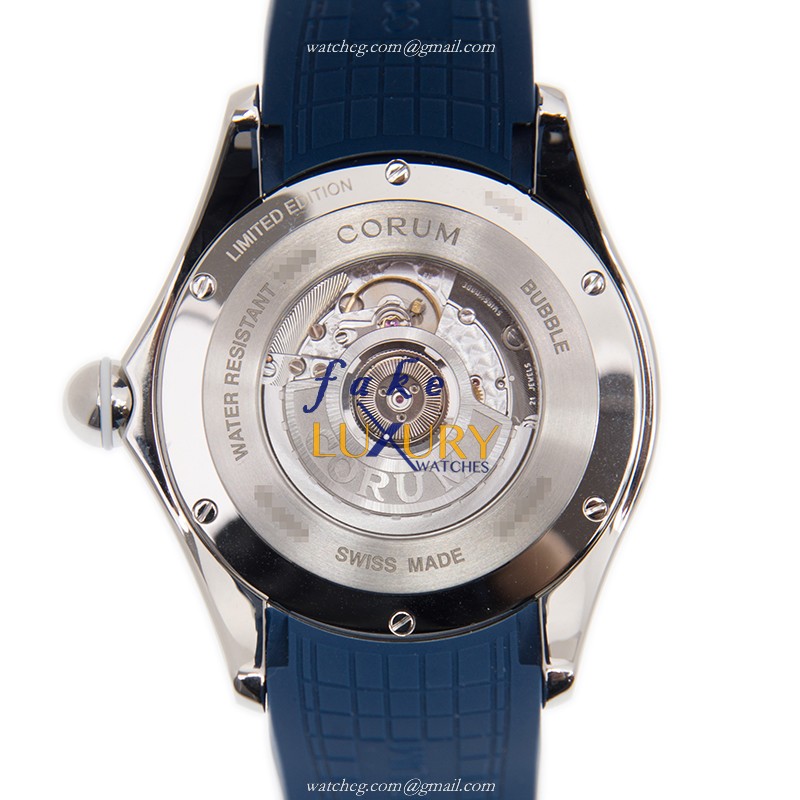 Corum 082.310.20-0373 US01 Bubble Replica Watch With Blue Dial, Steel Case, Rubber Strap - Image 3