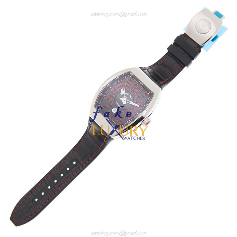 Franck Muller V 45 SC DT AC.ER Vanguard Automatic Stainless Steel Replica Watch - Black Dial - Image 2