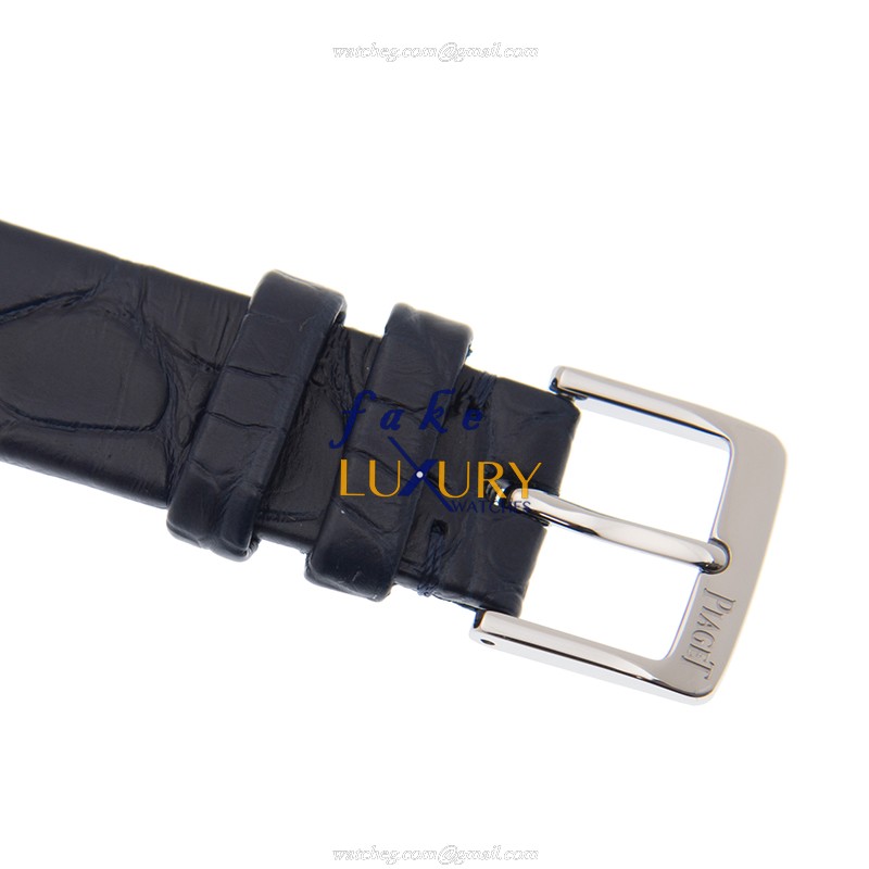 Piaget G0A43090 Replica Watch With Quartz Movement, Silver Dial, Dark Blue Alligator Strap, Steel - Image 4