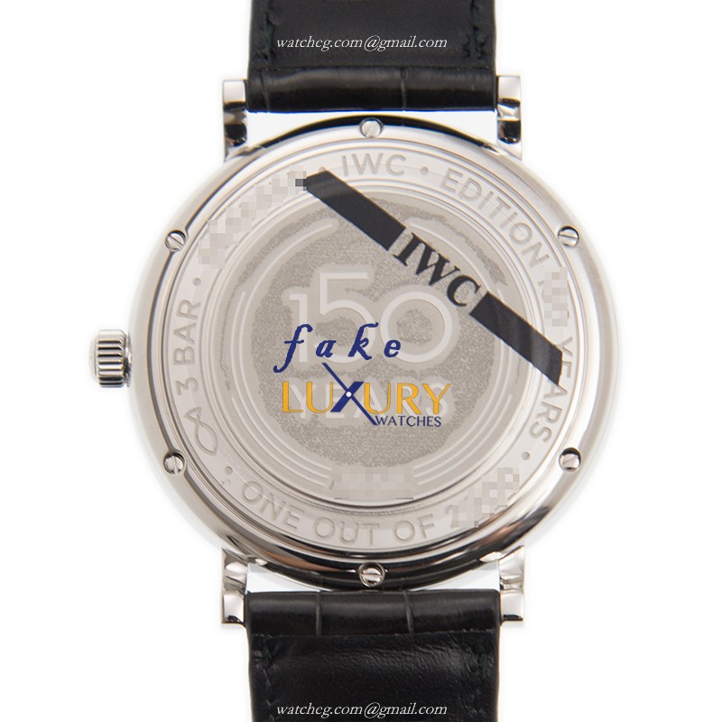 IWC Portofino IW356519 Automatic Stainless Steel White Dial Black Alligator Replica Watch - Image 3