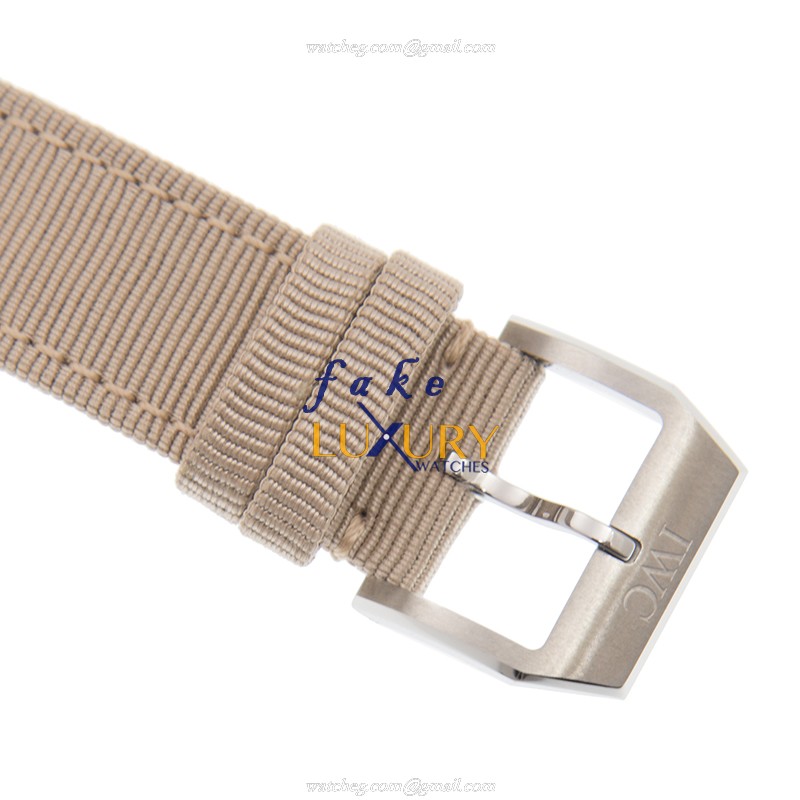 IWC IW327017 PILOTS Automatic Replica Watch - Steel Case - Silver Dial - Beige Fabric Strap - Image 4