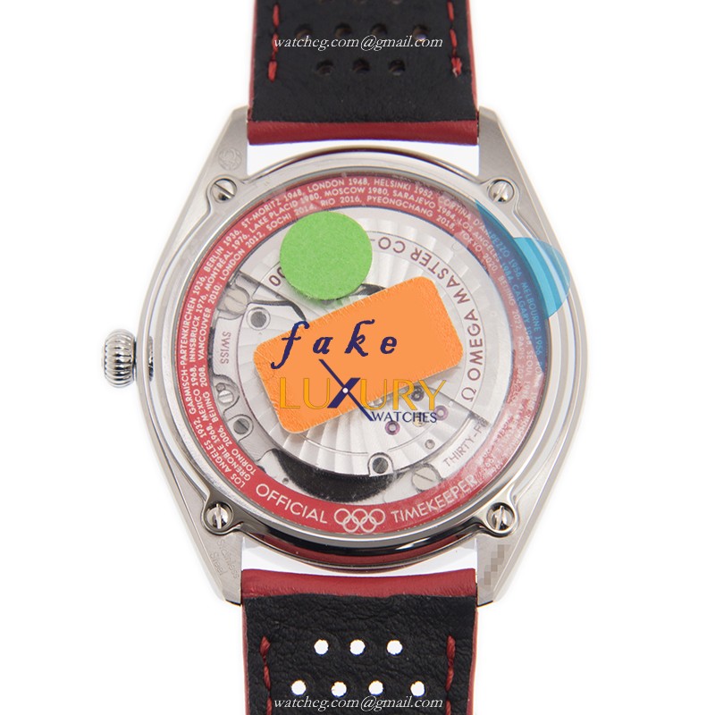Omega 522.32.40.20.01.004 Replica Watch, Automatic, Stainless Steel Case, Black Dial, Leather Strap - Image 3