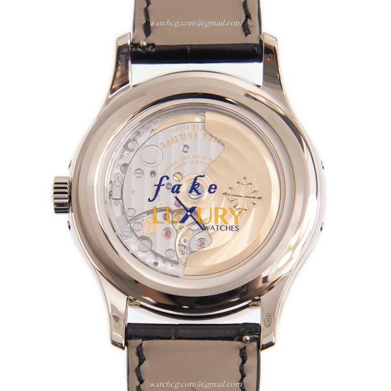 Patek Philippe 5205G-013 Replica Watch, 40mm 18kt White Gold Case, Blue Dial, Black Alligator Strap - Image 3