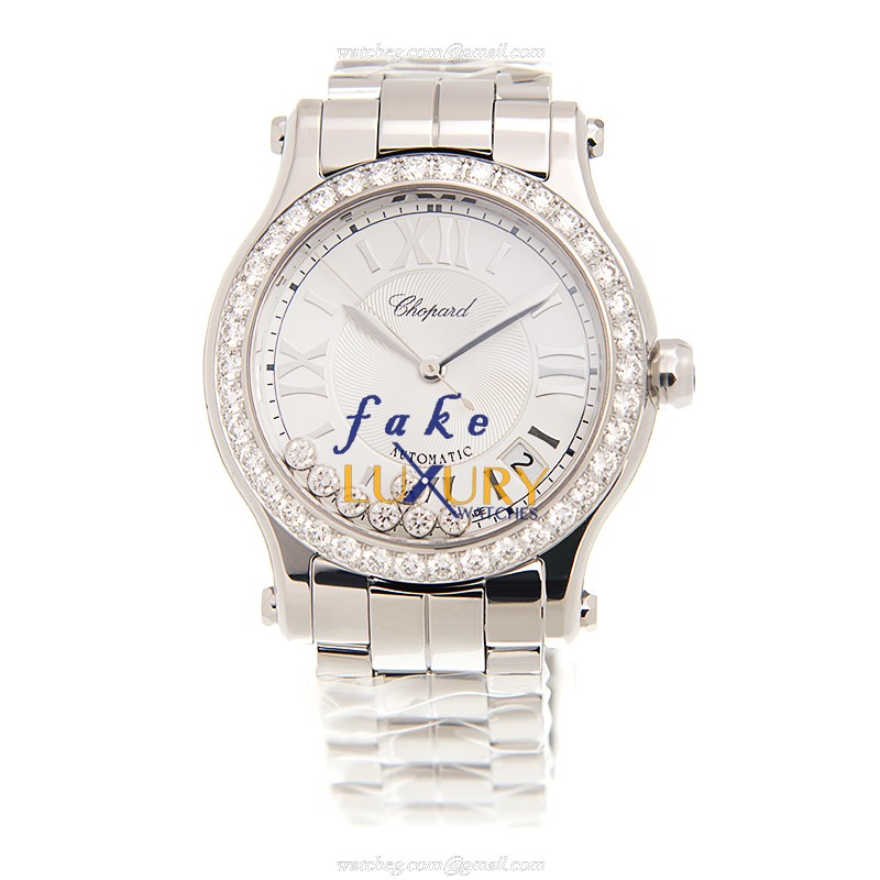 Chopard 278559-3004 Happy Sport Automatic Stainless Steel & Diamond Replica Watch, Swiss Movement - Image 2
