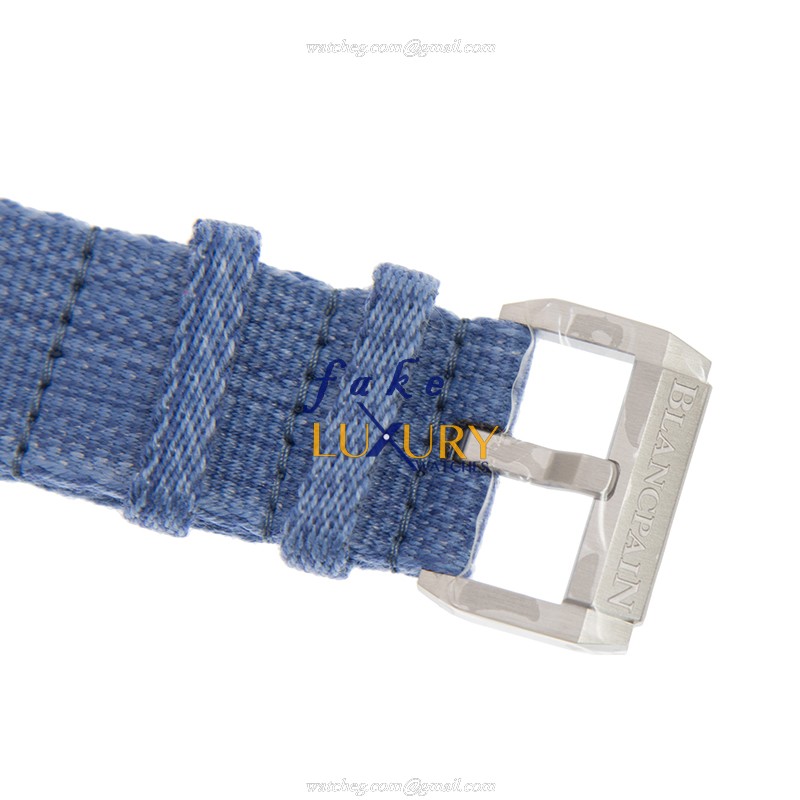 Blancpain 5100-1127-NAJ Fifty Fathoms Automatic White Dial Blue Canvas | Steel | Replica Watch - Image 4