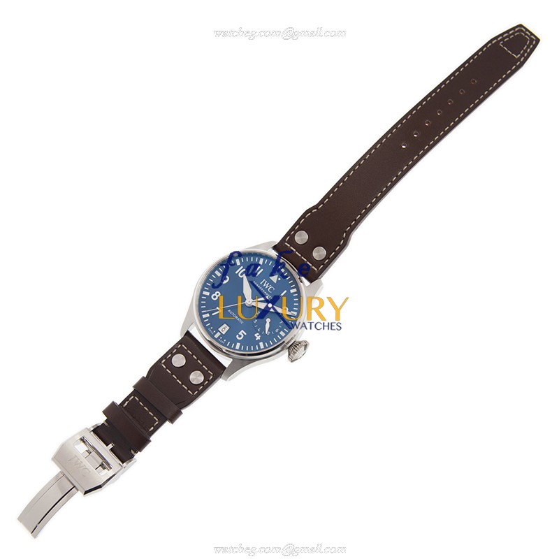 IWC IW501002 Pilots Automatic Replica Watch, Blue Dial, Brown Cowhide Strap - Image 2