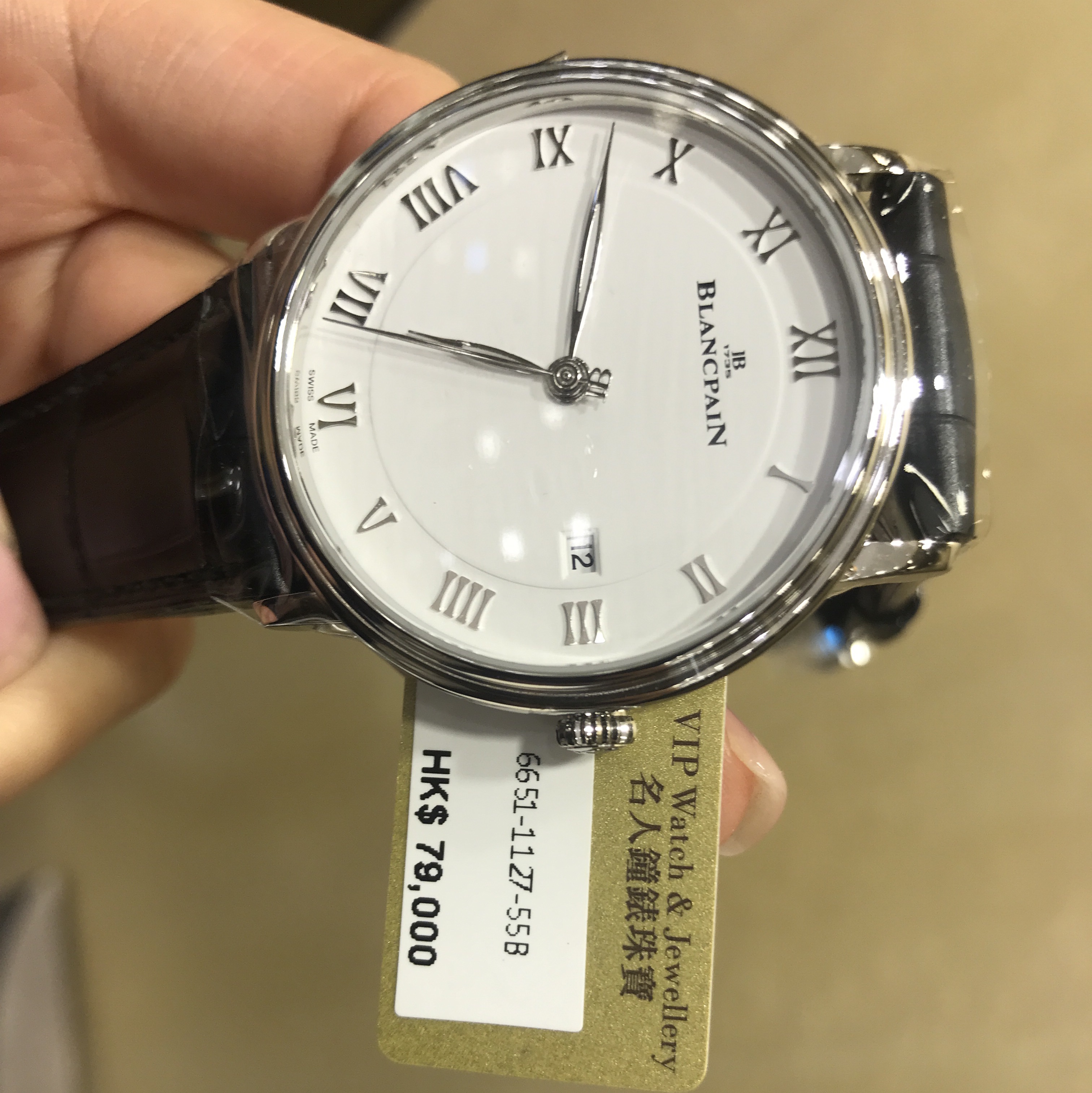 Blancpain 6651-1127-55B Villeret Replica Watch White Dial Automatic Stainless Steel Alligator Strap - Image 4