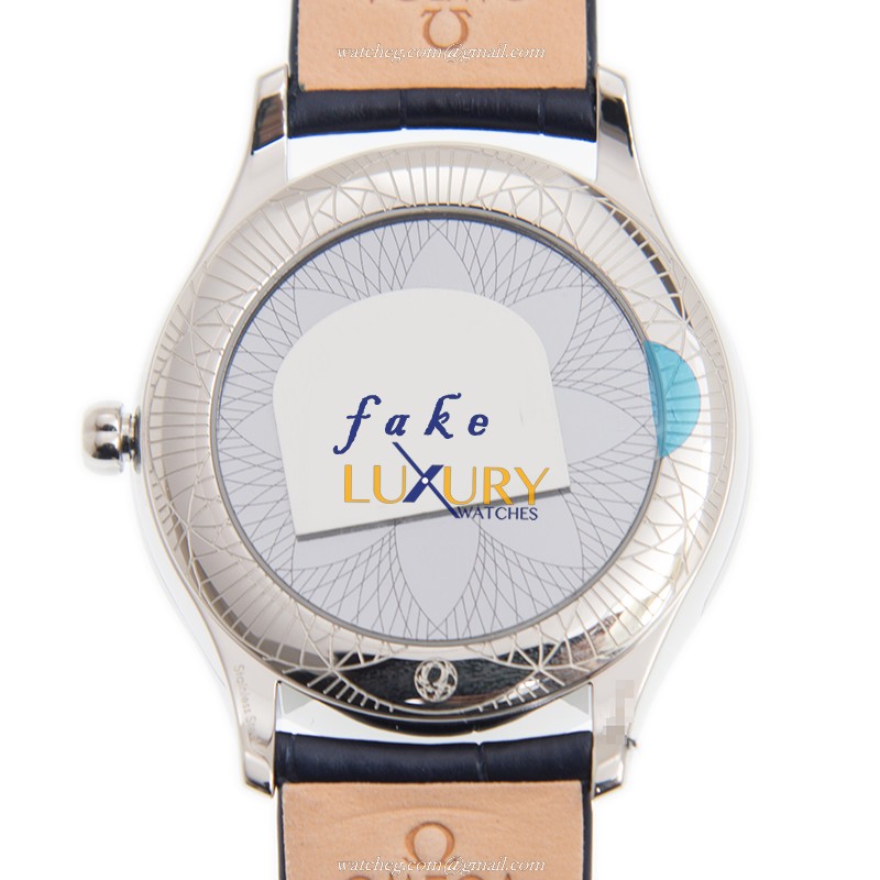 Omega 428.18.39.60.04.001 DE VILLE Quartz Stainless Steel Replica Watch - White Dial, Blue Leather - Image 3
