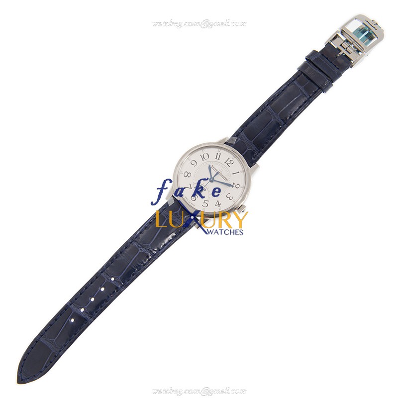 - JAEGER-LECOUTRE Q3448410 RENDEZ VOUS AUTO STEEL REPLICA WATCH - WHITE DIAL, BLUE LEATHER STRAP - Image 2